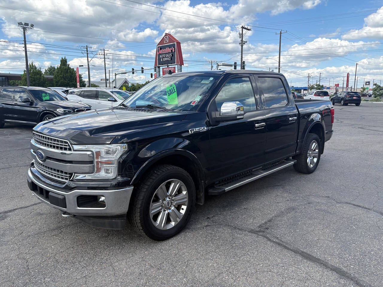2019 Ford F-150 Lariat 4x4 4dr SuperCrew 5.5 ft. SB in Agate Black — front three-quarter view