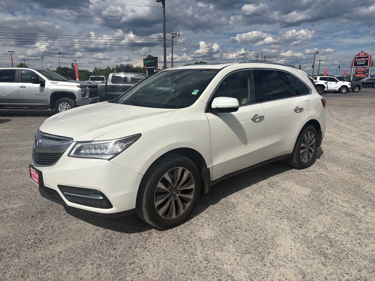 2016 Acura MDX SH AWD w/Tech 4dr SUV w/Technology Package in White Diamond Pearl — front three-quarter view